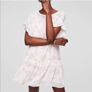 Loft Pink Floral Drop Waist Dress